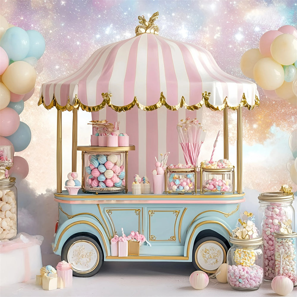 Backdrop For Birthday Fairytale Sugar Cart Backdrop GQ6-298