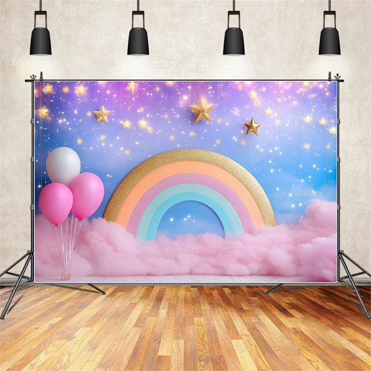 Cake Smash Backdrop Girl Starlight Rainbow Magic Backdrop GQ6-306