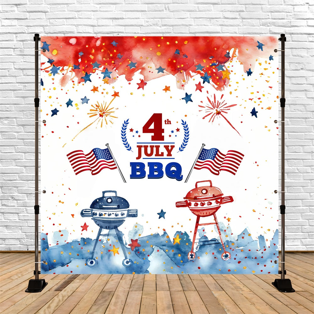 4th of July Backdrops Red White Grill Party Backdrop GQ6-73