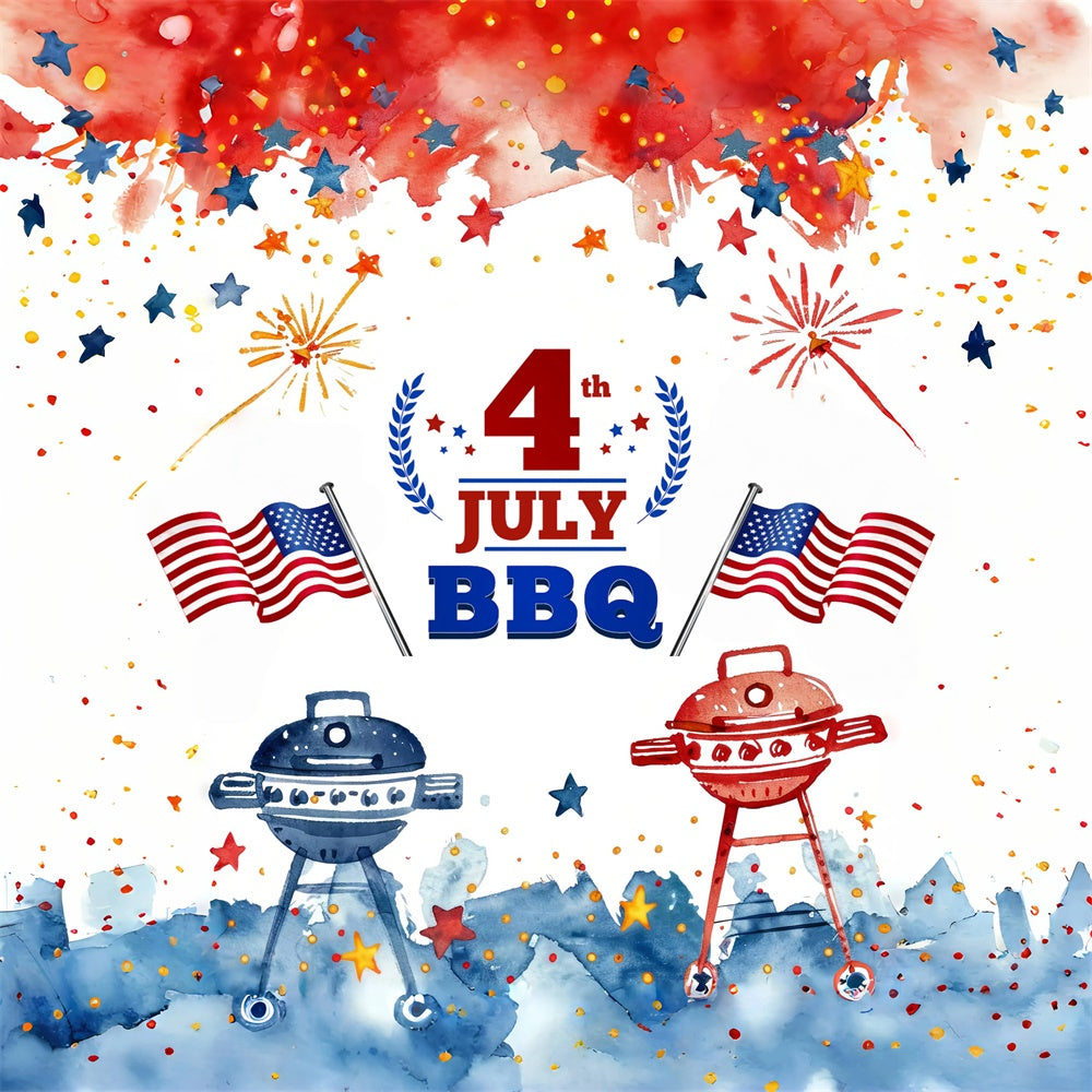 4th of July Backdrops Red White Grill Party Backdrop GQ6-73