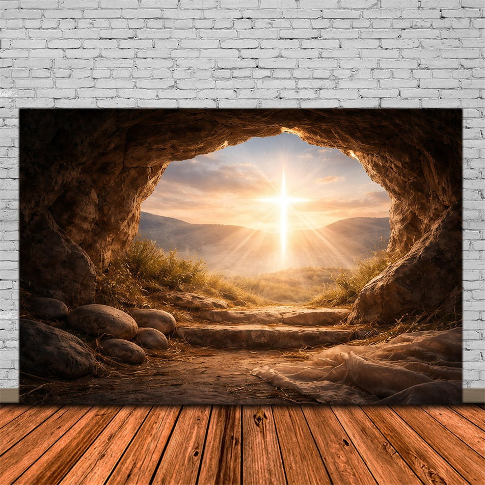 Easter Photo Backdrop Ideas For Church Empty Tomb Sunrise Glory Easter Themed Backdrop GQ61-6