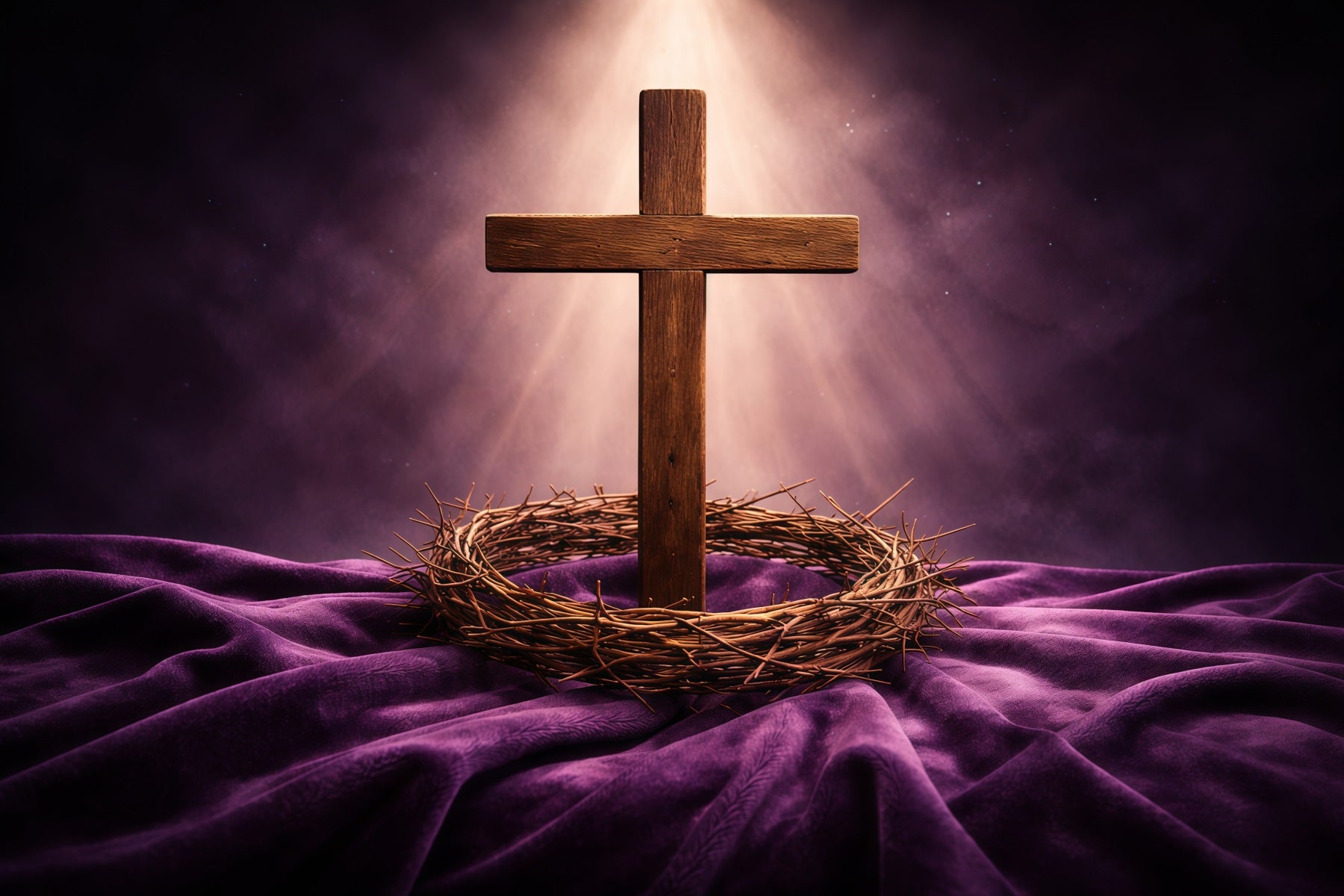Easter Sunday Photo Backdrop Crown Thorns Cross Light Photo Backdrop Easter GQ61-7