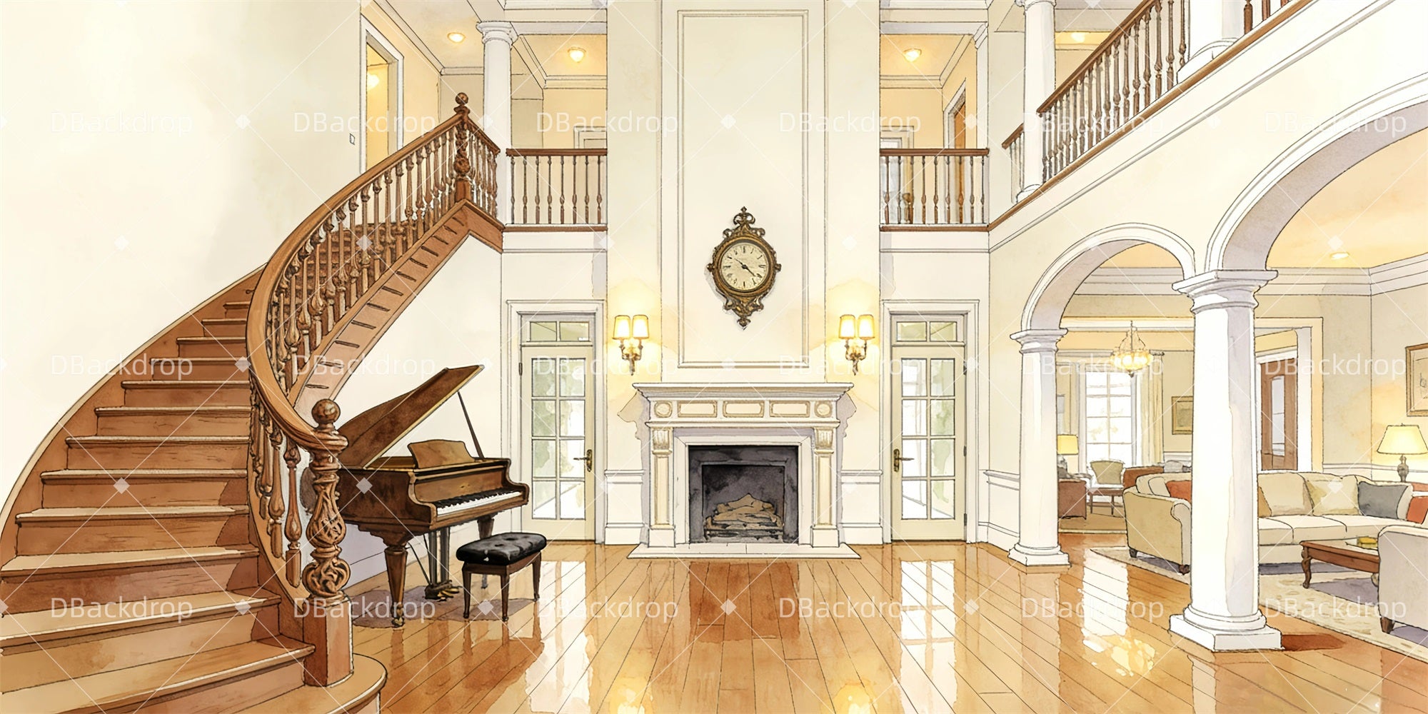 Stage Backdrop House Interior Theater Backdrops For Sale GQ63-T51