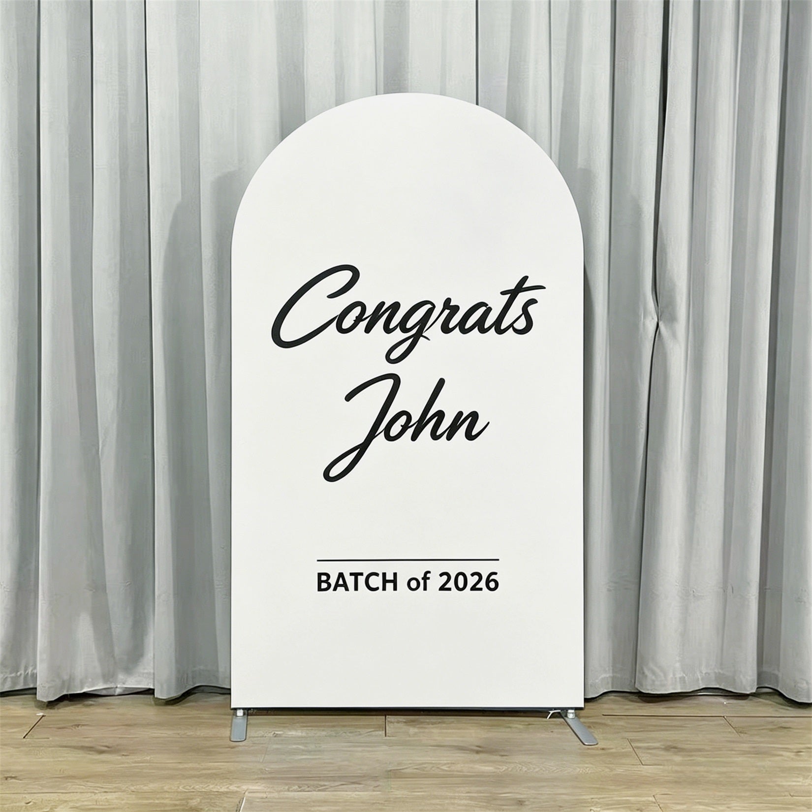 Graduation Backdrop With Name Batch of 2026 White Arch Personalized Graduation Backdrop GQ64-26