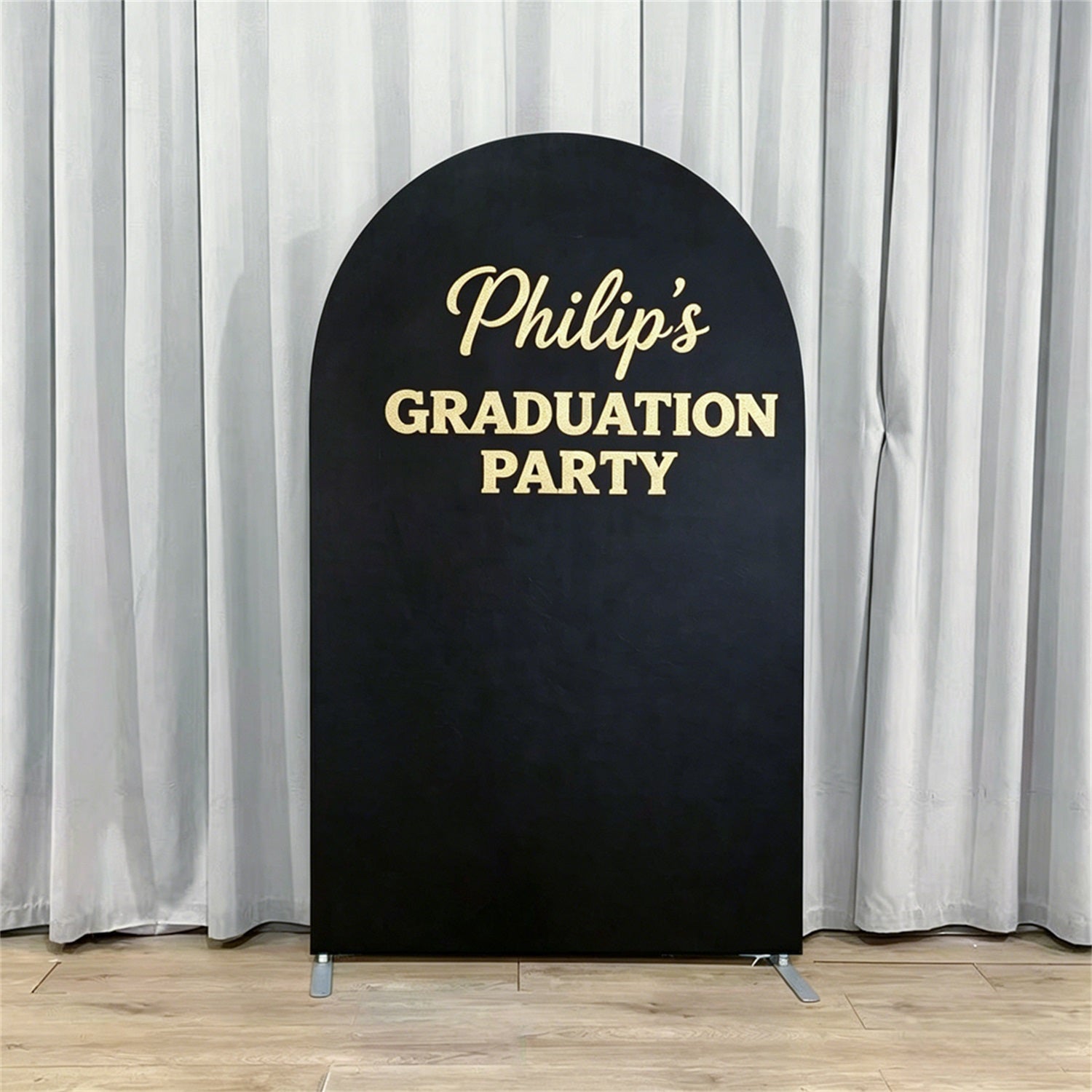 Graduation Ceremony Backdrop Black Gold Personalized Party Graduation Event Backdrop GQ64-4