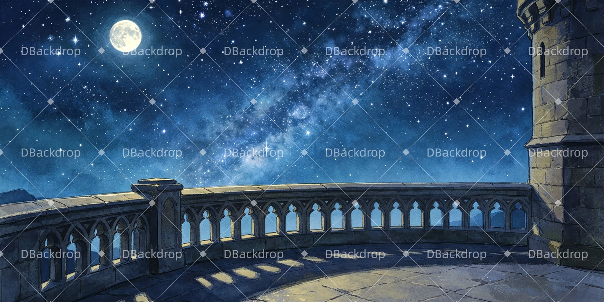 Performance Backdrop Astronomy Tower School Play Backdrops GQ65-T17