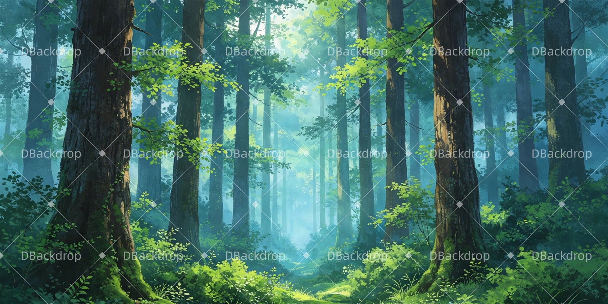 Forest Stage Backdrop Dense Forest Theater Stage Backdrop GQ65-T2