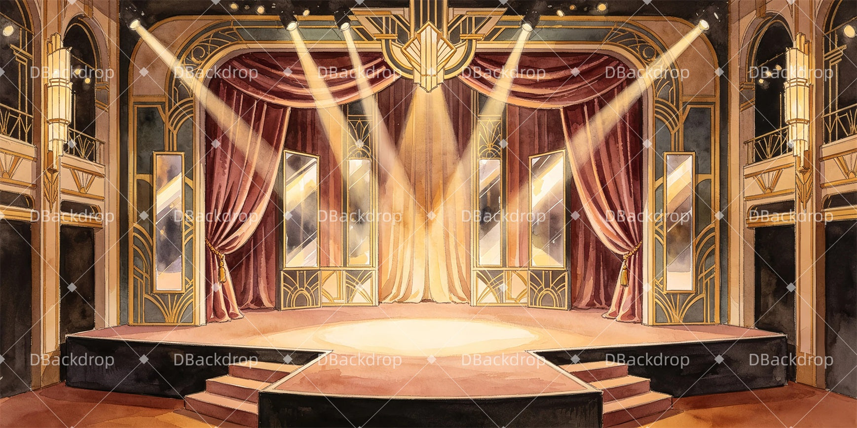 Broadway Stage Backdrop Fashion Show Runway Performance Backdrop GQ66-T19