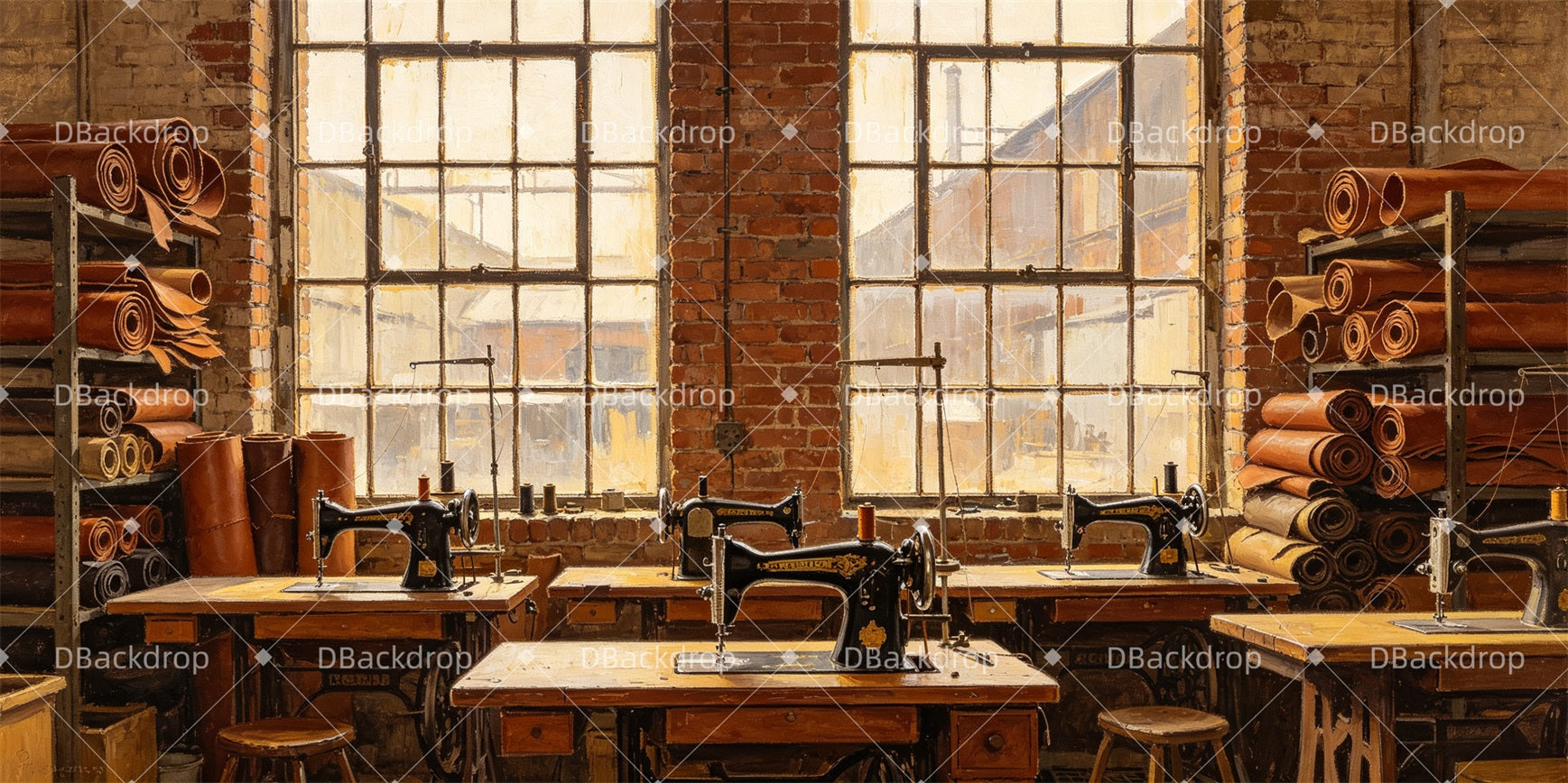 Stage Backdrop Shoe Factory Backdrop For Theater Play GQ66-T21