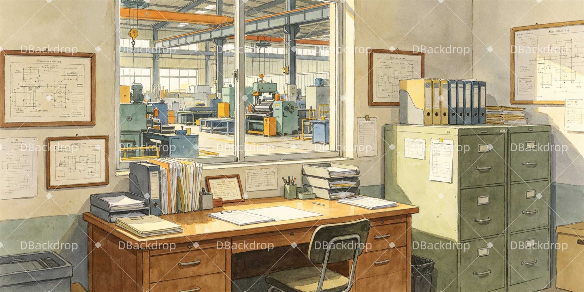 Theater Backdrop Charlie's Office Professional Stage Backdrops GQ66-T23