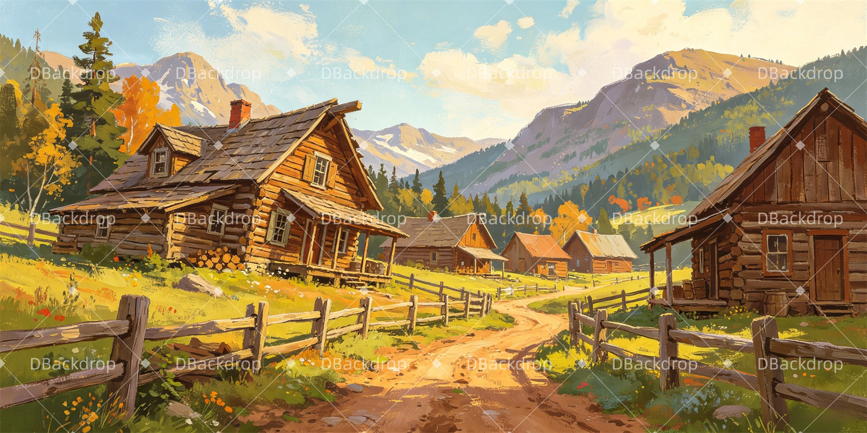 Stage Backdrop Dogpatch Village Backdrop For Theater Play GQ66-T31