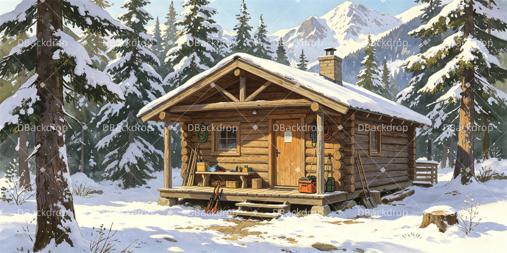 Theater Stage Backdrops Ranger Station Performance Backdrop GQ66-T56