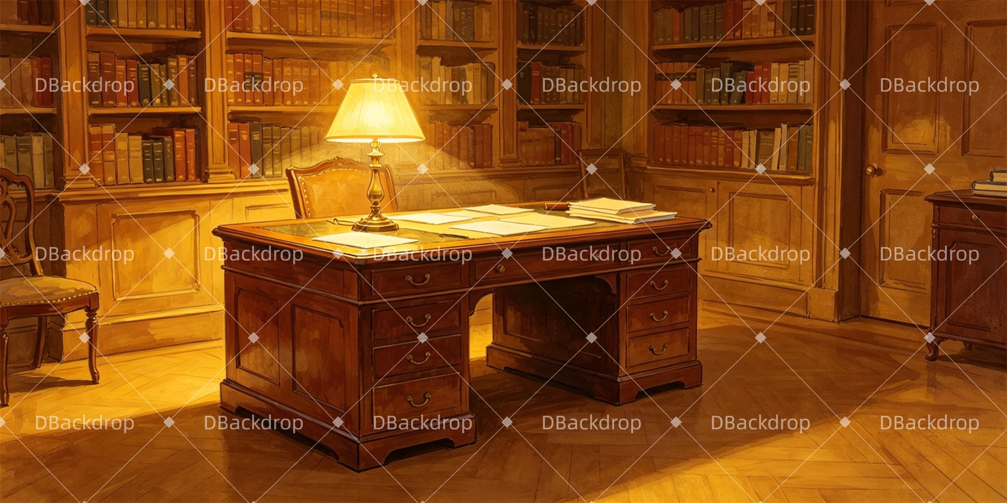 Stage Backdrop Writing Desk Study Theater Backdrops For Sale GQ66-T61