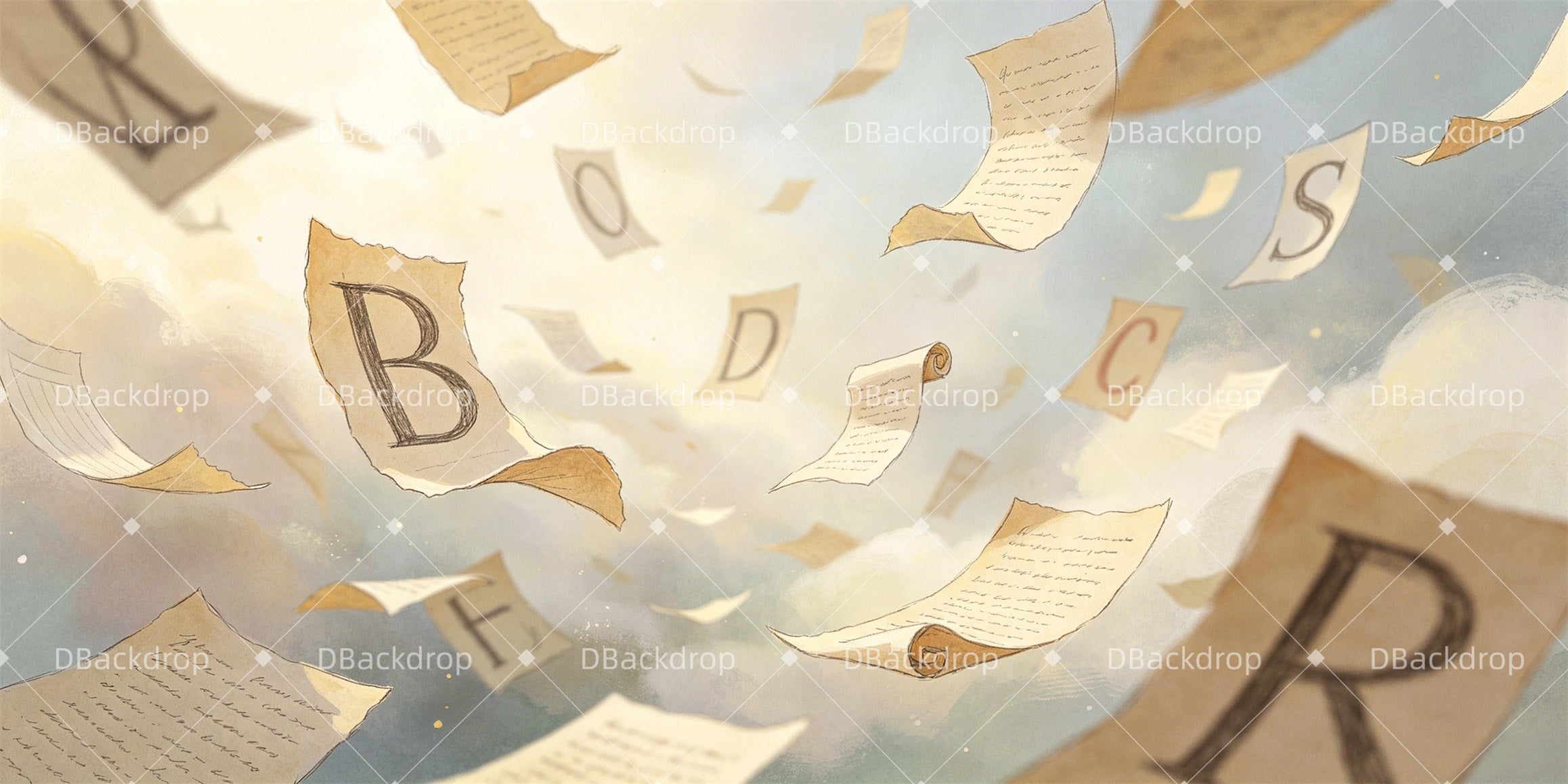 Theater Backdrop Floating Letters Professional Stage Backdrops GQ66-T64