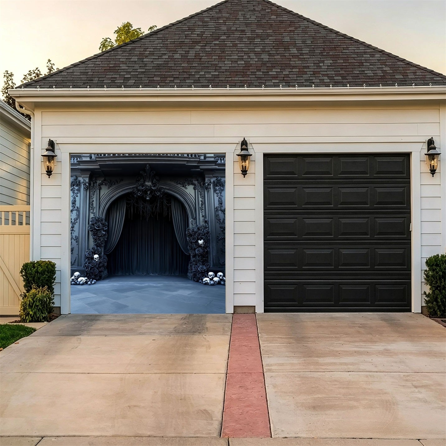 Halloween Backdrop Gothic Window Halloween Haunted House Garage Decor GQ67-27