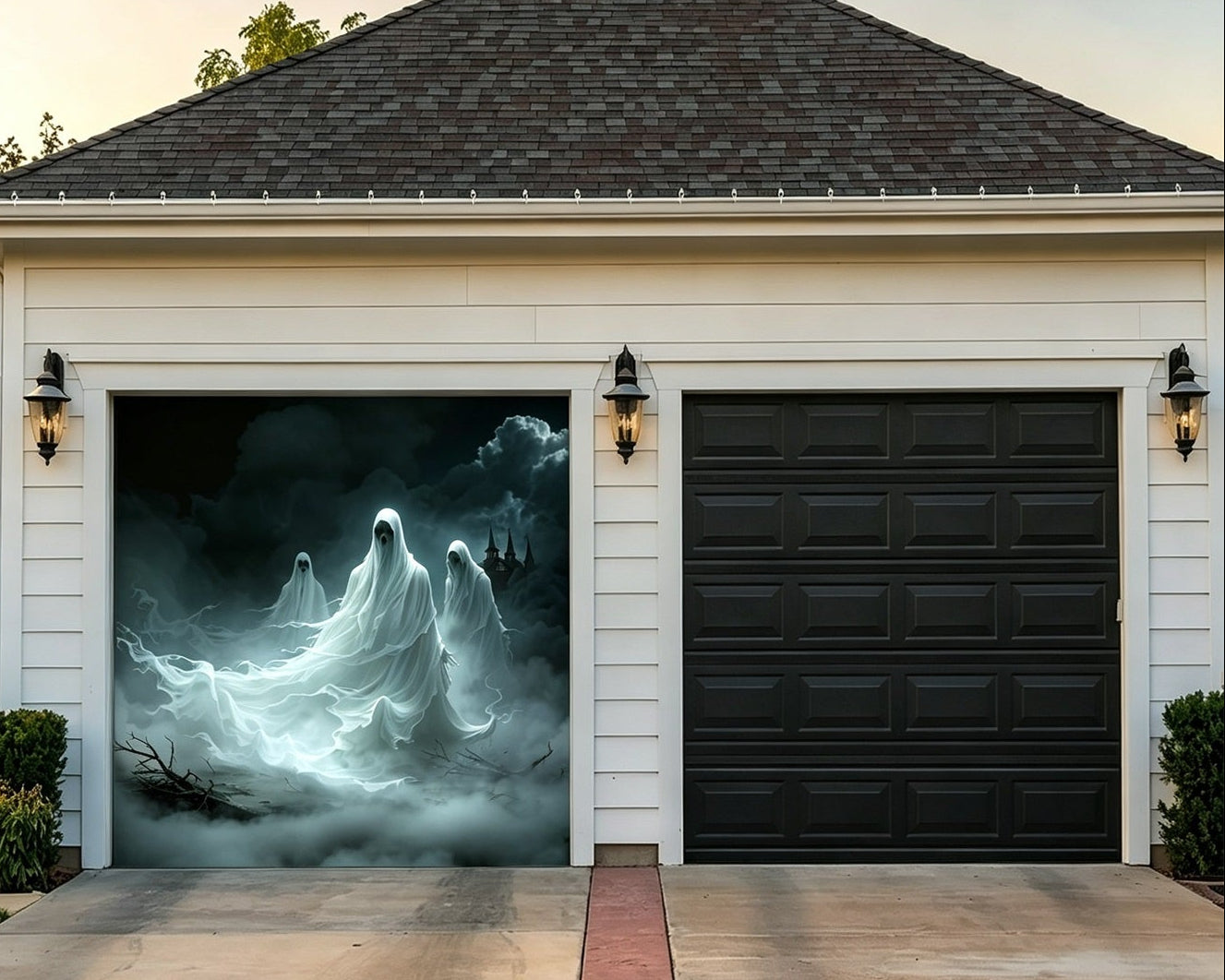 Halloween Backdrop Spectral Ghost Mist Procession Halloween Garage Door Decor GQ67-4-1 car