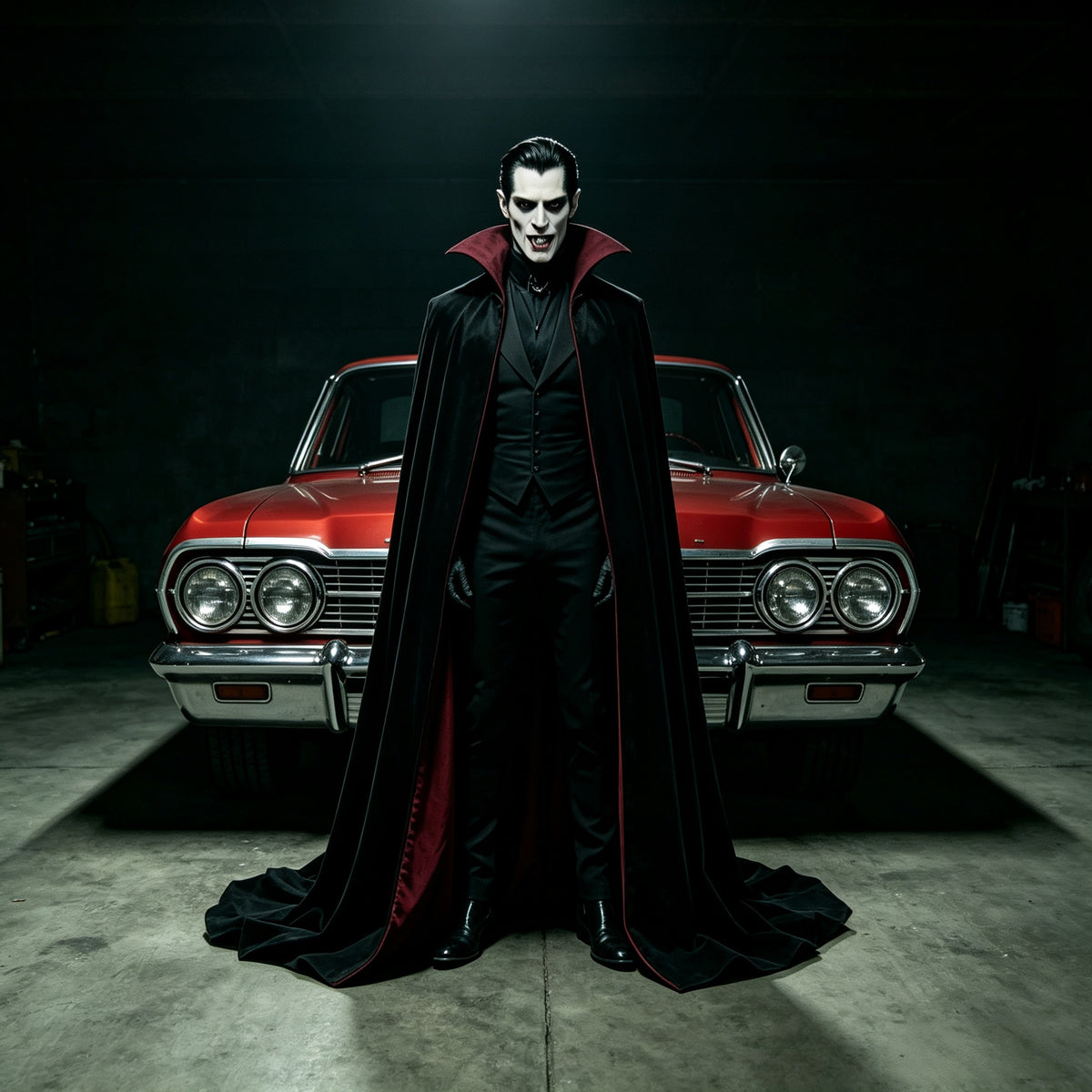 Vampire Halloween Garage Door Cover Classic Car Garage Halloween Garage Door Banner GQ67-76-1 car