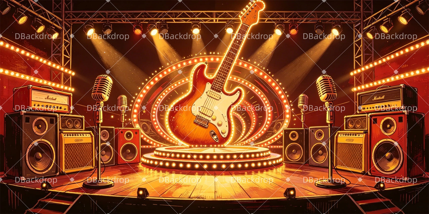 Broadway Stage Backdrop Rock Explosion Stage Musical Backdrops GQ67-T20