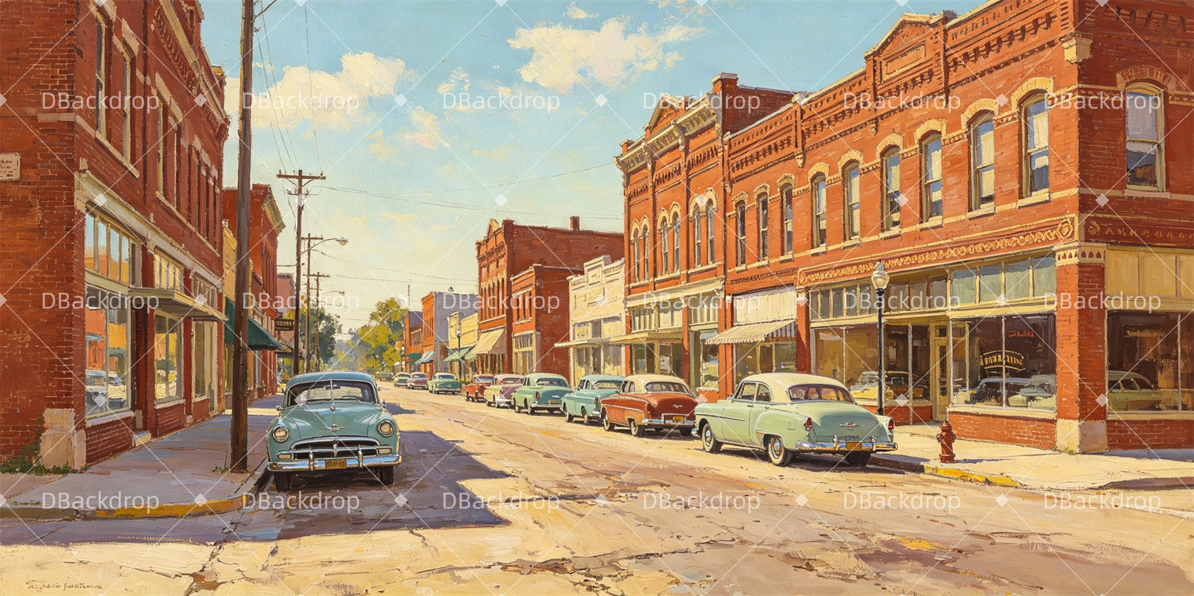 Movie Theater Backdrop 1950s Memphis Street Stage Backdrop Ideas GQ67-T3