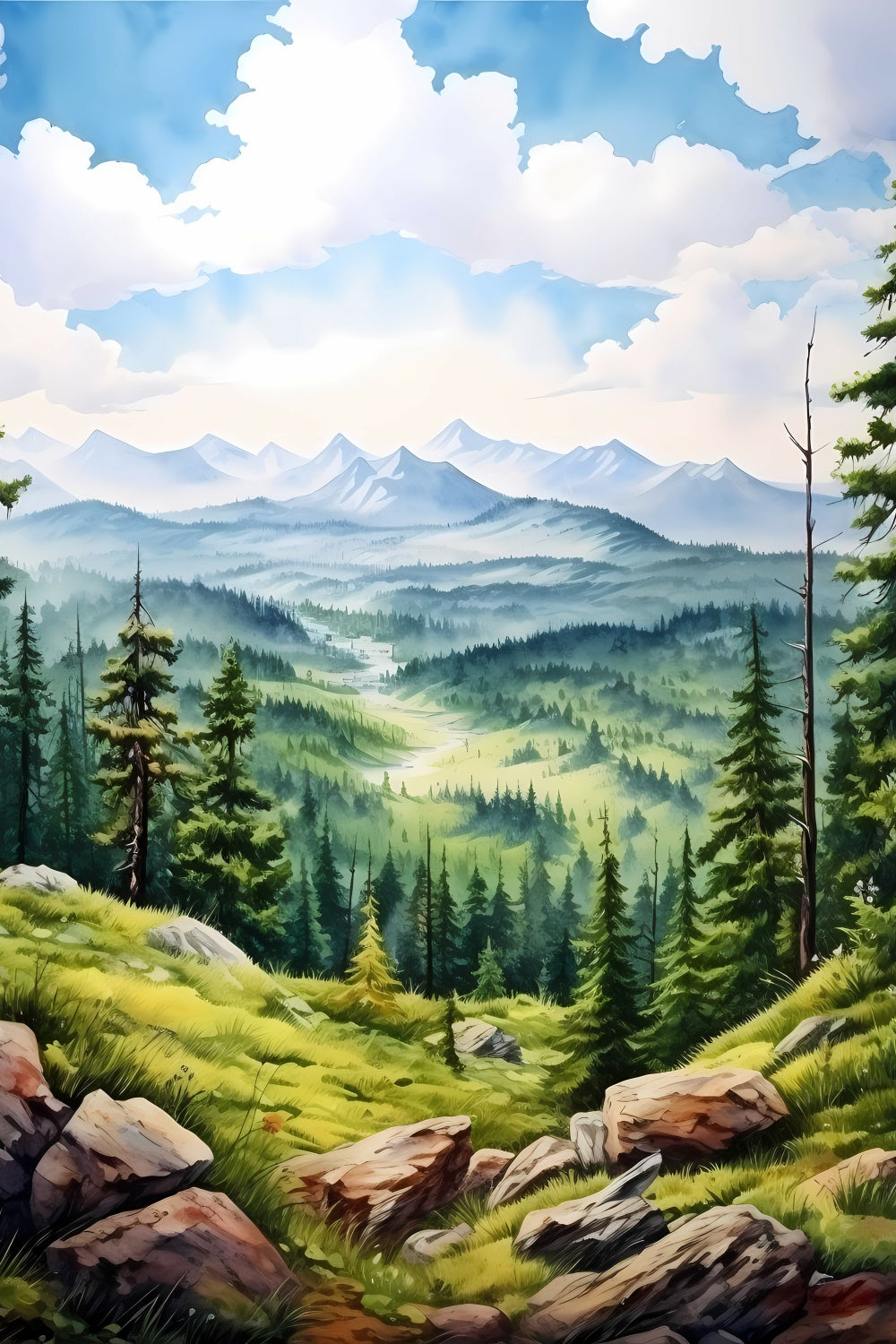 Artistic Backdrop Tranquil Mountain Sky Backdrop GTY-81