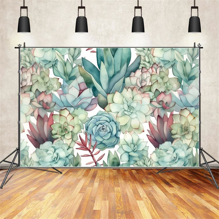 Backdrops Fine Art Vibrant Succulent Serenity Backdrop GTY-89