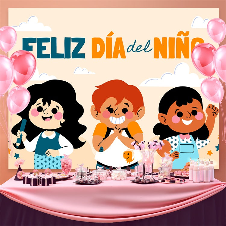 Mexican Children's Day Backdrop Happy Kids Creative Fun Backdrop GTY3-118