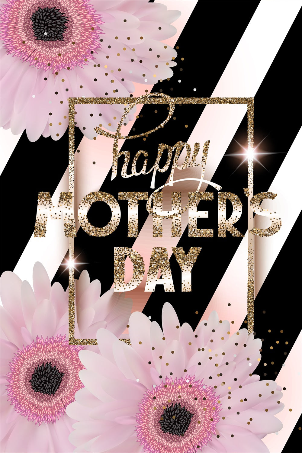 Happy Mother's Day Backdrop Chic Fashion Glitter Backdrop GTY3-147