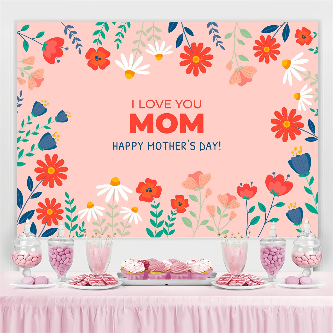 Mother's Day Photography Backdrops Daisy Rose Mom Personalized Backdrop GTY3-202