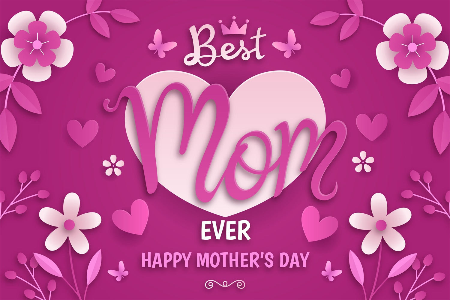 Backdrops For Mother's Day Elegant Heart Flower Customized Backdrop GTY3-230