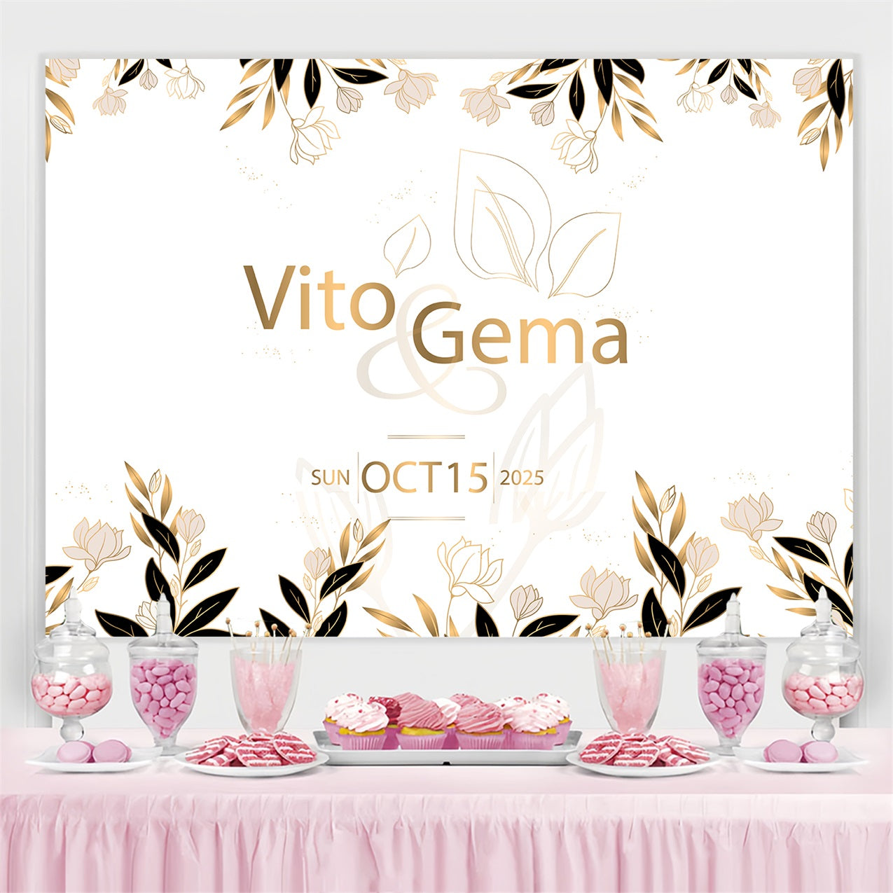 Wedding Backdrop Ideas Floral Accent Custom Backdrop GTY3-275