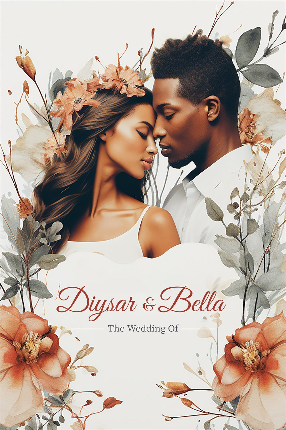 Backdrops For Weddings Autumn Flower Personalised Backdrop GTY3-278