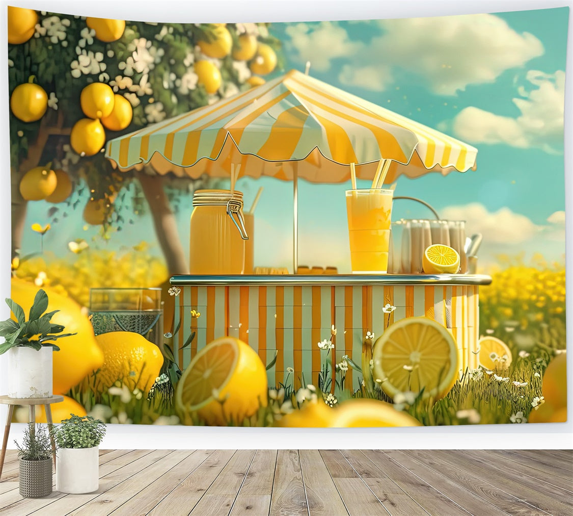 Lemon Backdrop Lemon Tree Sunshine Market Backdrop GTY3-299