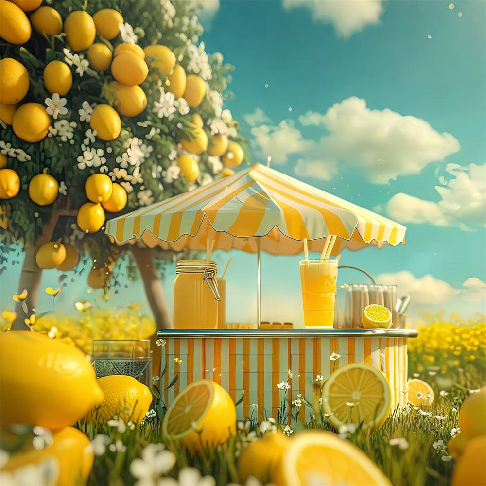 Lemon Backdrop Lemon Tree Sunshine Market Backdrop GTY3-299