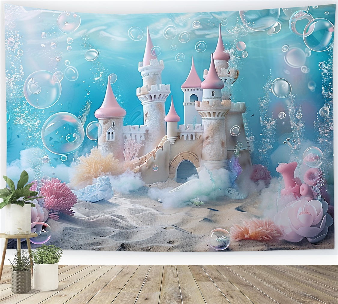 Summer Backdrop Underwater Mermaid Castle Dream Backdrop GTY3-387