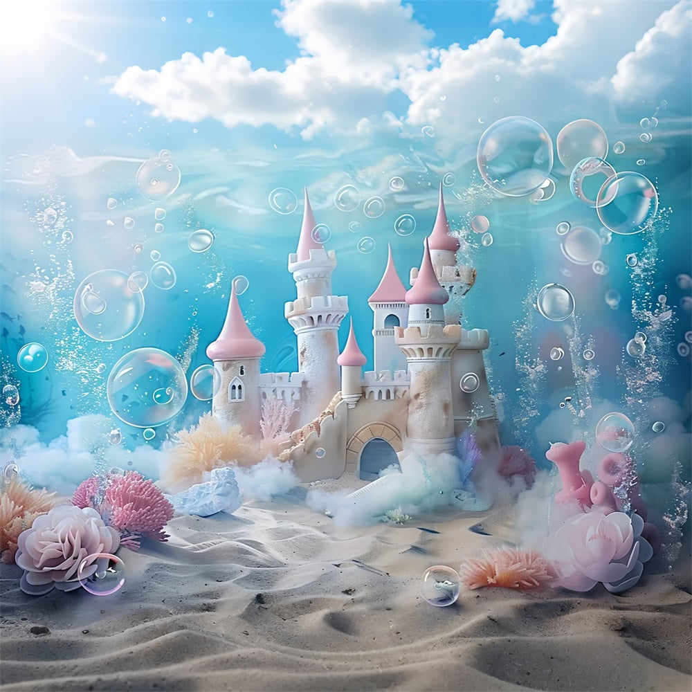 Summer Backdrop Underwater Mermaid Castle Dream Backdrop GTY3-387