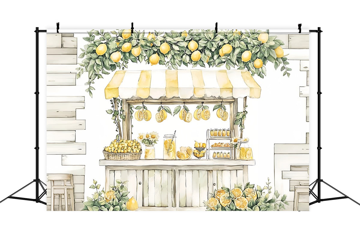 Lemon Backdrop Rustic Lemonade Stand Summer Backdrop GTY3-392