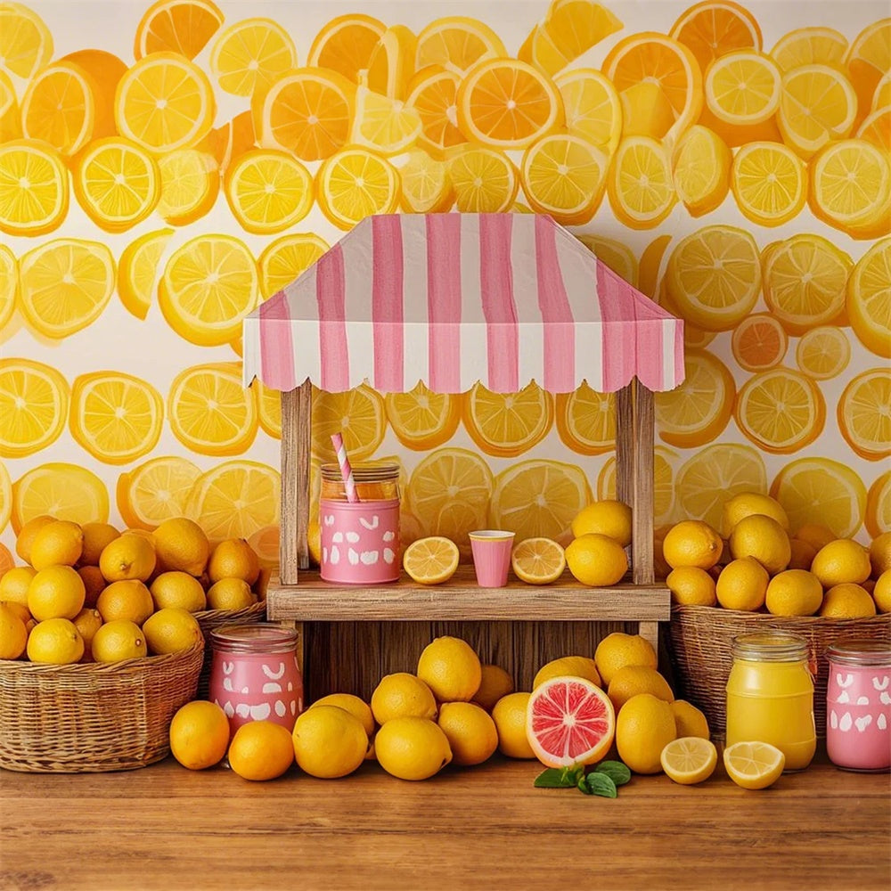 Lemon Backdrop Fresh Lemon Sweet Stand Summer Backdrop GTY3-400
