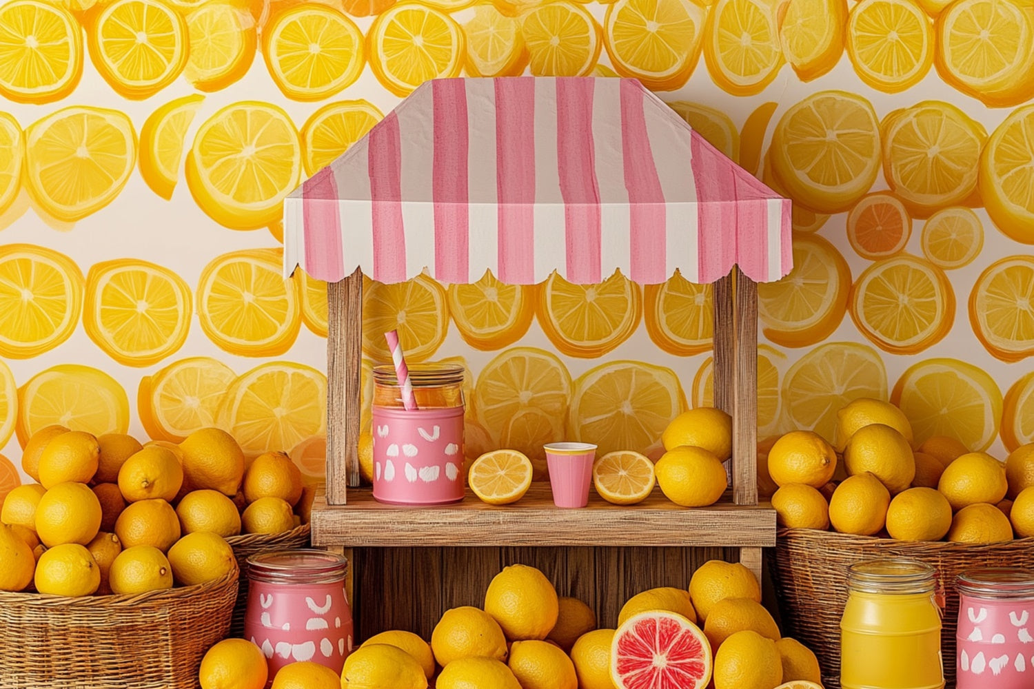 Lemon Backdrop Fresh Lemon Sweet Stand Summer Backdrop GTY3-400