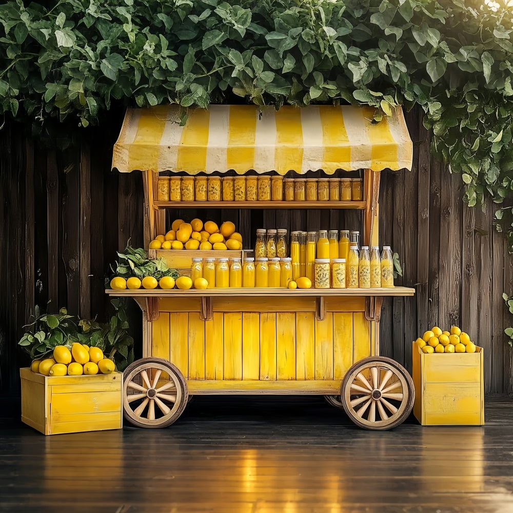 Lemon Backdrop Lemon Vintage Juice Stand Summer Backdrop GTY3-401
