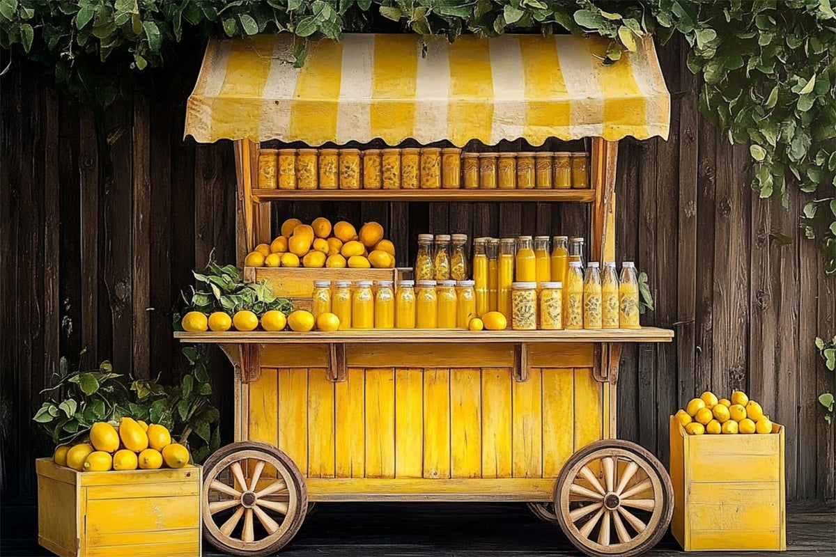 Lemon Backdrop Lemon Vintage Juice Stand Summer Backdrop GTY3-401