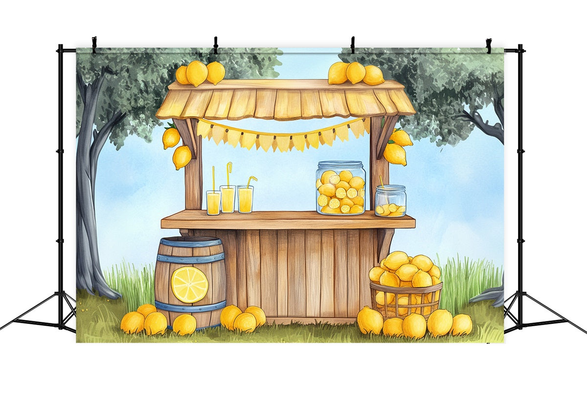 Lemon Backdrop Lemonade Tree Garden Summer Backdrop GTY3-406