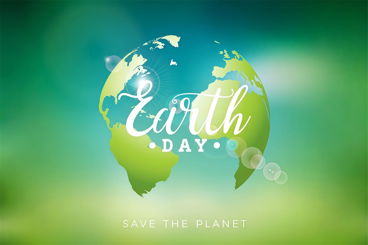 Happy Earth Day Backdrop Eco-Peaceful Green Planet Backdrop GTY3-62