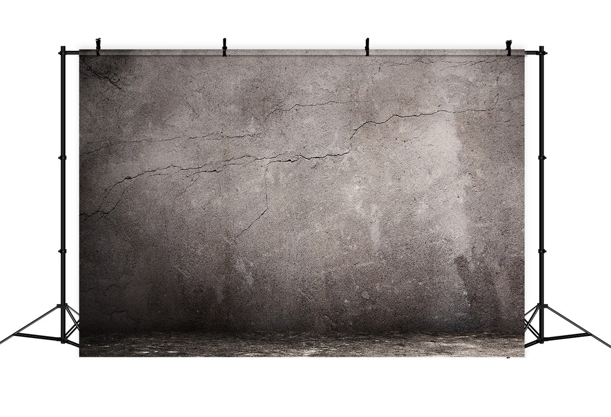 Grey Photo Backdrop Cracked Concrete Rustic Gray Backdrop GTY3-77