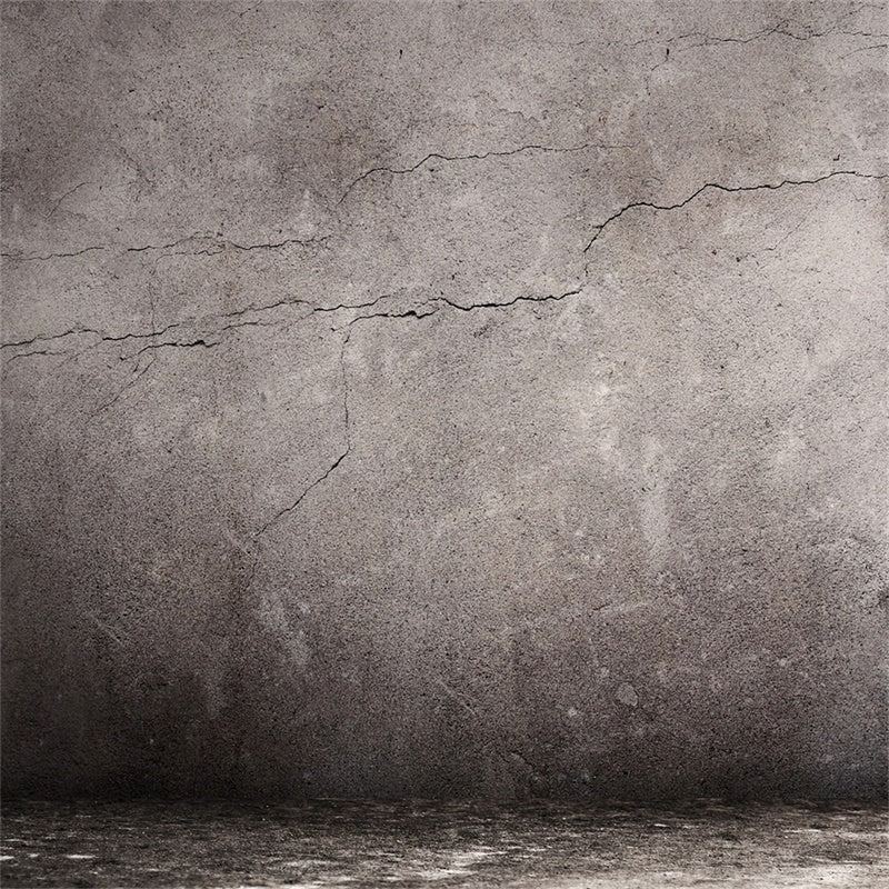 Grey Photo Backdrop Cracked Concrete Rustic Gray Backdrop GTY3-77
