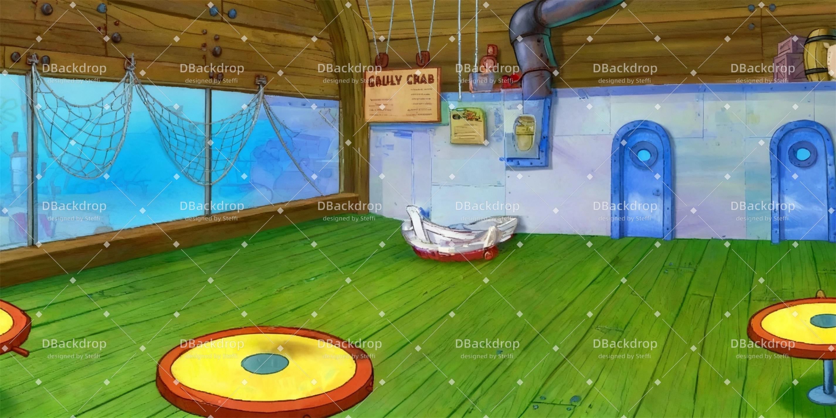 Performance Backdrops Krusty Krab Interior Backdrop Theater CSH59-T85