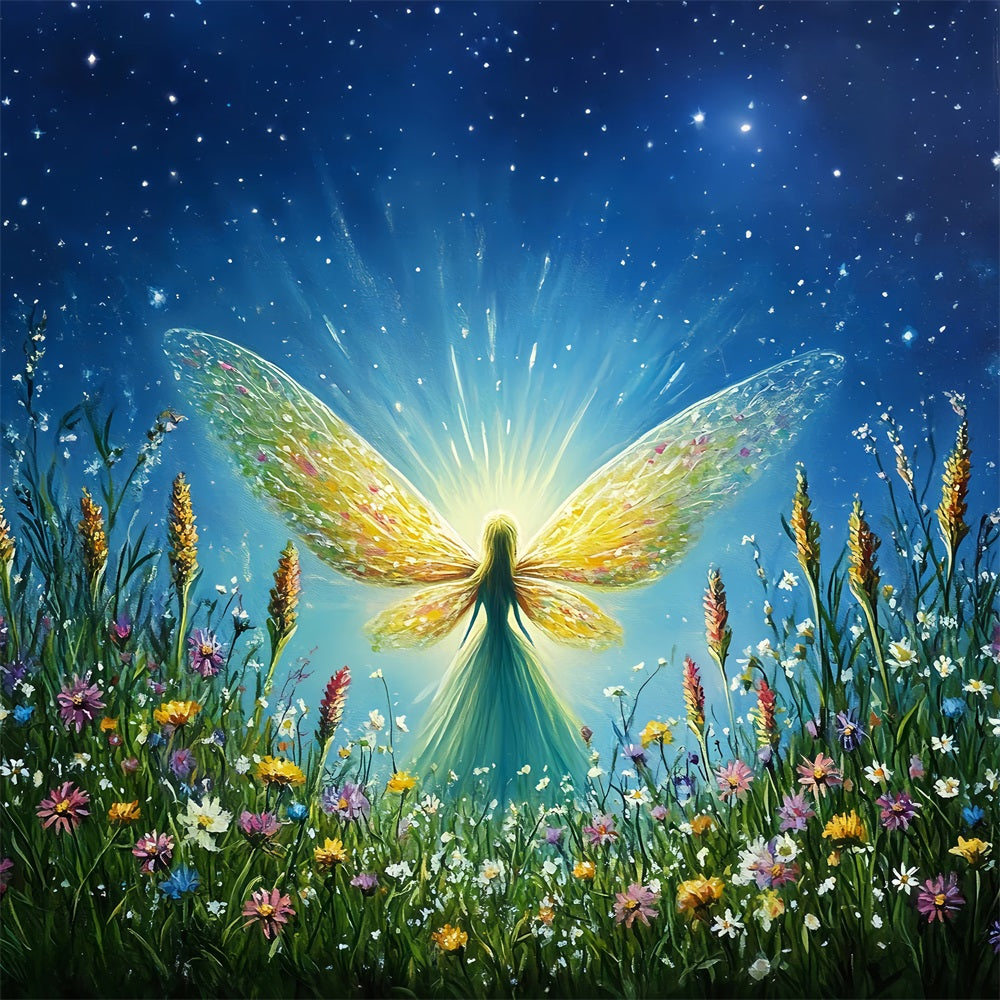 Spring Picture Backdrop Starry Fairy Blooming Field Backdrop LXX1-11