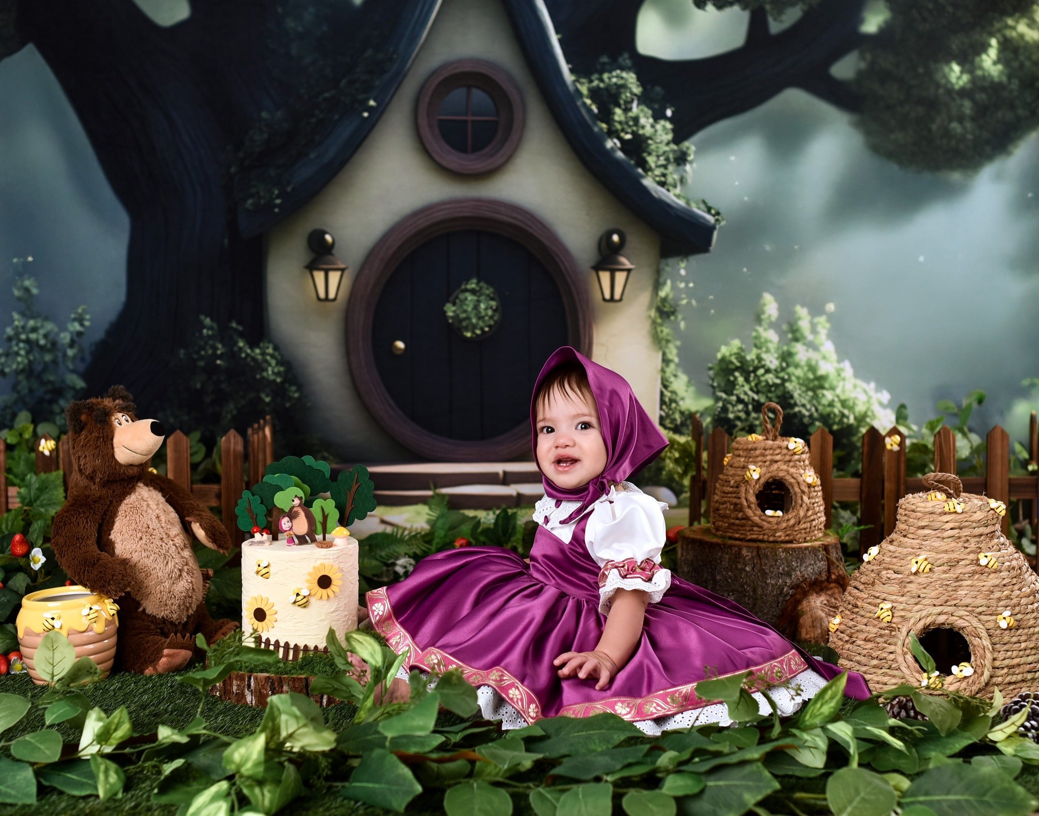 Spring Picture Backdrops Hidden Cottage Enchanted Woods Backdrop LXX1-161