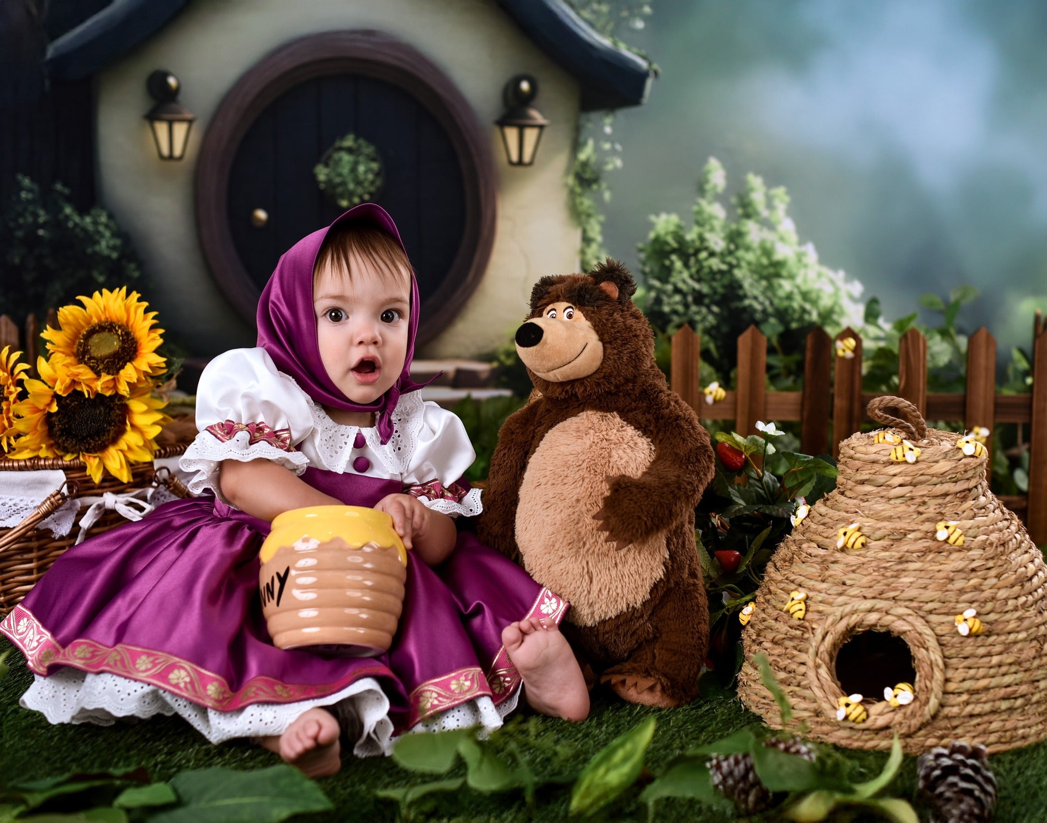 Spring Picture Backdrops Hidden Cottage Enchanted Woods Backdrop LXX1-161