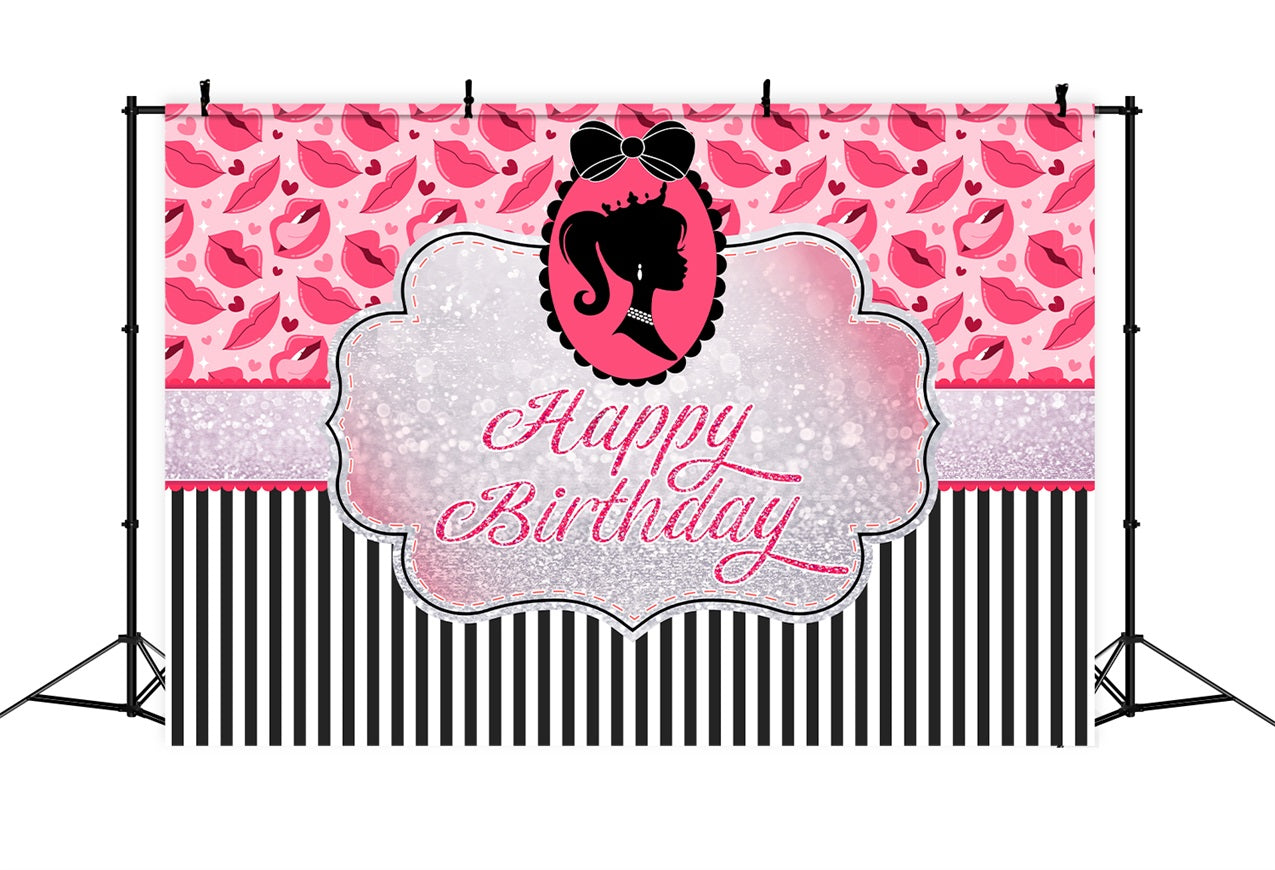 Customized Backdrop Birthday Fashion Doll Glittery Princess Backdrop LXX1-202