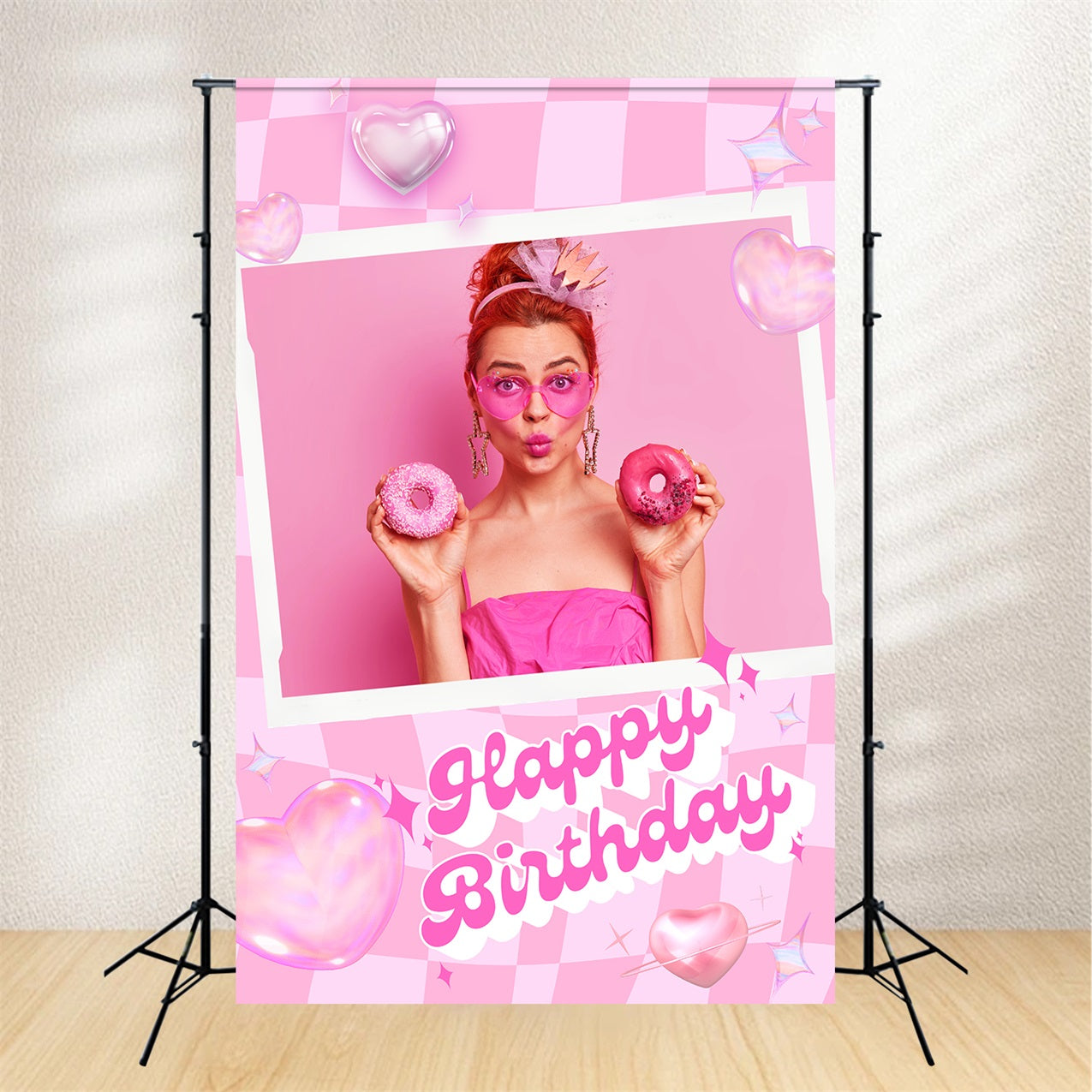 Custom Backdrop Birthday Fashion Doll Retro Charm Happy Backdrop LXX1-212